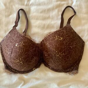 Very Sexy push up bra Victoria’s Secret Lace Shimmer SZ 34DDD brown gold NWOTS